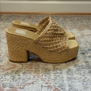 Dolce Vita Natural Raffia Heels